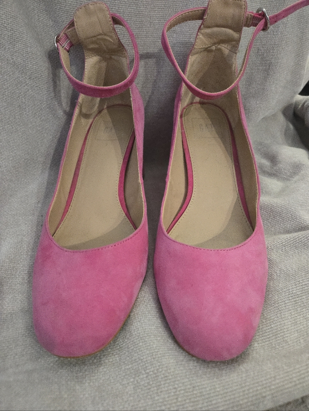 Pink Ankle-Strap Low-Heel Pump